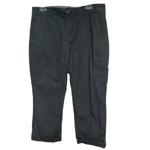Eddie Bauer Women’s Gray Cargo Slightly Curvy Crop Capri Pants Size 10